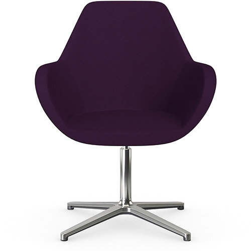 Fan Swivel Armchair with 4 Star Base Purple Evo Fabric Seat &Polished Aluminium Base - Perfect Seating Solution for Breakout, Reception Areas &Boardroom Fan Swivel Armchair with 4 Star Base Purple Evo Fabric Seat &Polished Aluminium Base - Perfect Seating Solution for Breakout, Reception Areas &Boardroom
