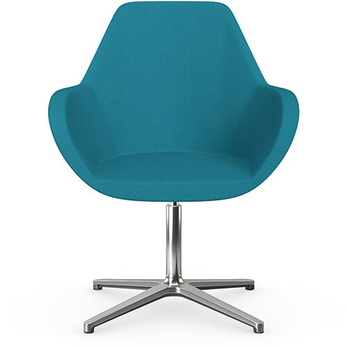 Fan Swivel Armchair with 4 Star Base Aquamarine Evo Fabric Seat &Polished Aluminium Base - Perfect Seating Solution for Breakout, Reception Areas &Boardroom Fan Swivel Armchair with 4 Star Base Aquamarine Evo Fabric Seat &Polished Aluminium Base - Perfect Seating Solution for Breakout, Reception Areas &Boardroom