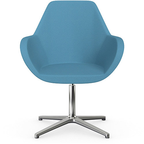 Fan Swivel Armchair with 4 Star Base Light Blue Evo Fabric Seat &Polished Aluminium Base - Perfect Seating Solution for Breakout, Reception Areas &Boardroom Fan Swivel Armchair with 4 Star Base Light Blue Evo Fabric Seat &Polished Aluminium Base - Perfect Seating Solution for Breakout, Reception Areas &Boardroom