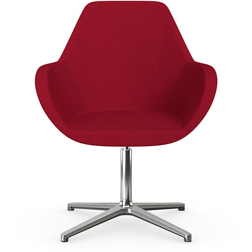 Fan Swivel Armchair with 4 Star Base Red Evo Fabric Seat &Polished Aluminium Base - Perfect Seating Solution for Breakout, Reception Areas &Boardroom Fan Swivel Armchair with 4 Star Base Red Evo Fabric Seat &Polished Aluminium Base - Perfect Seating Solution for Breakout, Reception Areas &Boardroom