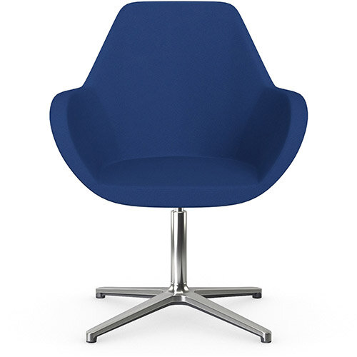 Fan Swivel Armchair with 4 Star Base Blue Evo Fabric Seat &Polished Aluminium Base - Perfect Seating Solution for Breakout, Reception Areas &Boardroom Fan Swivel Armchair with 4 Star Base Blue Evo Fabric Seat &Polished Aluminium Base - Perfect Seating Solution for Breakout, Reception Areas &Boardroom