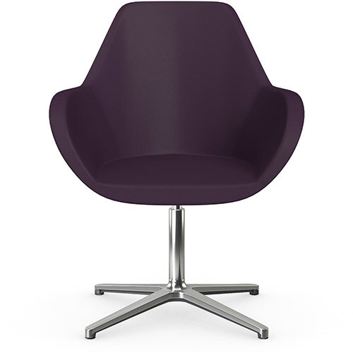 Fan Swivel Armchair with 4 Star Base Light Purple Softline Leather Look Seat &Polished Aluminium Base - Perfect Seating Solution for Breakout, Reception Areas &Boardroom Fan Swivel Armchair with 4 Star Base Light Purple Softline Leather Look Seat &Polished Aluminium Base - Perfect Seating Solution for Breakout, Reception Areas &Boardroom