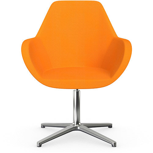 Fan Swivel Armchair with 4 Star Base Yellow Sprint Fabric Seat &Polished Aluminium Base - Perfect Seating Solution for Breakout, Reception Areas &Boardroom Fan Swivel Armchair with 4 Star Base Yellow Sprint Fabric Seat &Polished Aluminium Base - Perfect Seating Solution for Breakout, Reception Areas &Boardroom