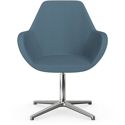 Fan Swivel Armchair with 4 Star Base Light Aqua Sprint Fabric Seat &Polished Aluminium Base - Perfect Seating Solution for Breakout, Reception Areas &Boardroom Fan Swivel Armchair with 4 Star Base Light Aqua Sprint Fabric Seat &Polished Aluminium Base - Perfect Seating Solution for Breakout, Reception Areas &Boardroom