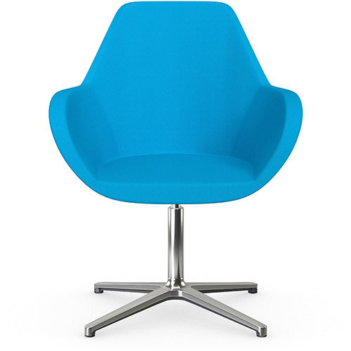 Fan Swivel Armchair with 4 Star Base Sky Blue Sprint Fabric Seat &Polished Aluminium Base - Perfect Seating Solution for Breakout, Reception Areas &Boardroom Fan Swivel Armchair with 4 Star Base Sky Blue Sprint Fabric Seat &Polished Aluminium Base - Perfect Seating Solution for Breakout, Reception Areas &Boardroom