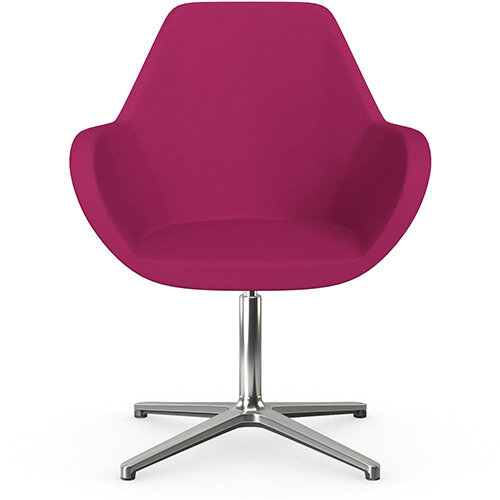 Fan Swivel Armchair with 4 Star Base Pink Sprint Fabric Seat &Polished Aluminium Base - Perfect Seating Solution for Breakout, Reception Areas &Boardroom Fan Swivel Armchair with 4 Star Base Pink Sprint Fabric Seat &Polished Aluminium Base - Perfect Seating Solution for Breakout, Reception Areas &Boardroom