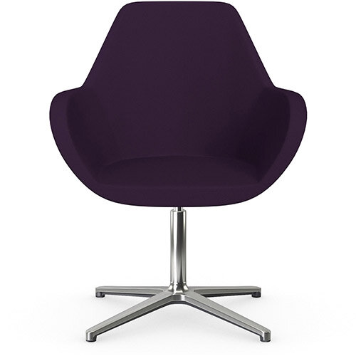 Fan Swivel Armchair with 4 Star Base Plum Purple Sprint Fabric Seat &Polished Aluminium Base - Perfect Seating Solution for Breakout, Reception Areas &Boardroom Fan Swivel Armchair with 4 Star Base Plum Purple Sprint Fabric Seat &Polished Aluminium Base - Perfect Seating Solution for Breakout, Reception Areas &Boardroom