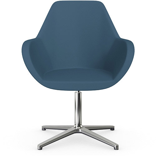 Fan Swivel Armchair with 4 Star Base Aqua Blue Valencia Leather Look Seat &Polished Aluminium Base - Perfect Seating Solution for Breakout, Reception Areas &Boardroom Fan Swivel Armchair with 4 Star Base Aqua Blue Valencia Leather Look Seat &Polished Aluminium Base - Perfect Seating Solution for Breakout, Reception Areas &Boardroom