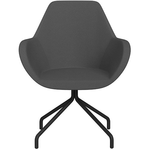 Fan 4 Legged Armchair Dark Grey Evo Fabric Seat &Black Base with Universal Teflon Glides - Perfect Seating Solution for Breakout, Reception Areas &Boardroom Fan 4 Legged Armchair Dark Grey Evo Fabric Seat &Black Base with Universal Teflon Glides - Perfect Seating Solution for Breakout, Reception Areas &Boardroom