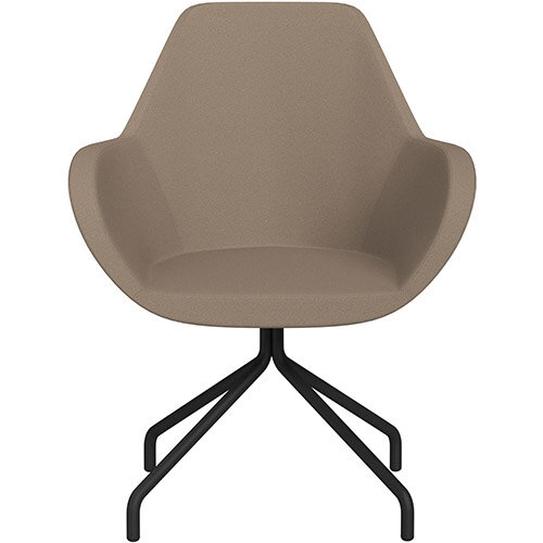Fan 4 Legged Armchair Beige Evo Fabric Seat &Black Base with Universal Teflon Glides - Perfect Seating Solution for Breakout, Reception Areas &Boardroom Fan 4 Legged Armchair Beige Evo Fabric Seat &Black Base with Universal Teflon Glides - Perfect Seating Solution for Breakout, Reception Areas &Boardroom