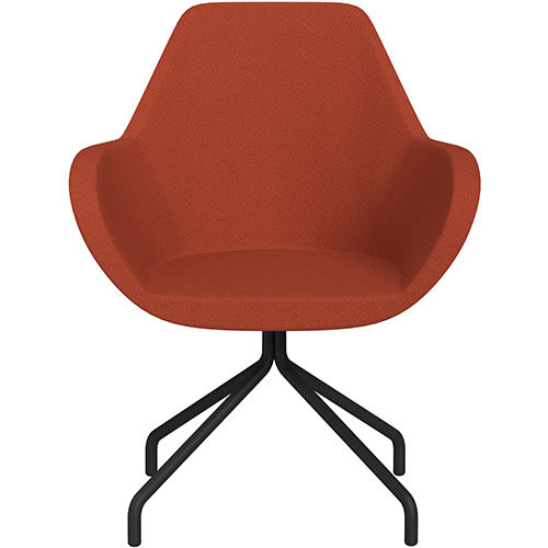 Fan 4 Legged Armchair Dark Orange Evo Fabric Seat &Black Base with Universal Teflon Glides - Perfect Seating Solution for Breakout, Reception Areas &Boardroom Fan 4 Legged Armchair Dark Orange Evo Fabric Seat &Black Base with Universal Teflon Glides - Perfect Seating Solution for Breakout, Reception Areas &Boardroom