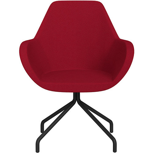 Fan 4 Legged Armchair Red Evo Fabric Seat &Black Base with Universal Teflon Glides - Perfect Seating Solution for Breakout, Reception Areas &Boardroom Fan 4 Legged Armchair Red Evo Fabric Seat &Black Base with Universal Teflon Glides - Perfect Seating Solution for Breakout, Reception Areas &Boardroom