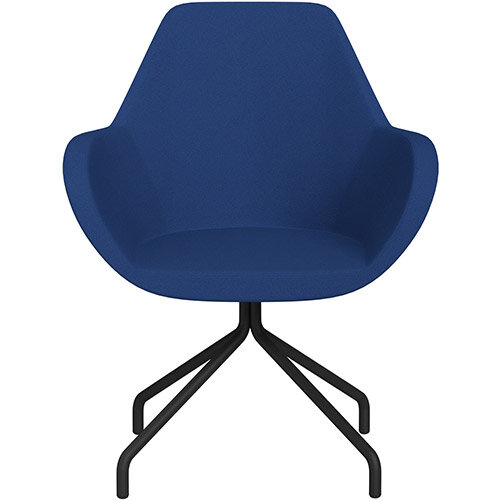 Fan 4 Legged Armchair Blue Evo Fabric Seat &Black Base with Universal Teflon Glides - Perfect Seating Solution for Breakout, Reception Areas &Boardroom Fan 4 Legged Armchair Blue Evo Fabric Seat &Black Base with Universal Teflon Glides - Perfect Seating Solution for Breakout, Reception Areas &Boardroom