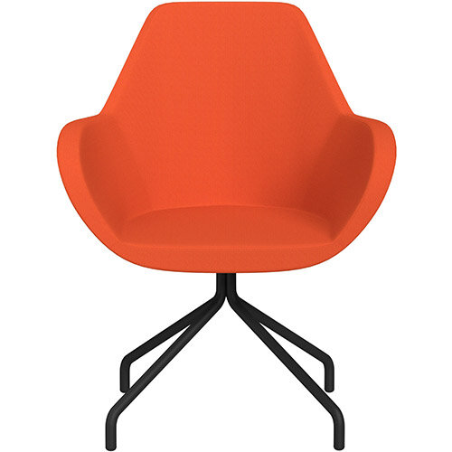 Fan 4 Legged Armchair Orange Sprint Fabric Seat &Black Base with Universal Teflon Glides - Perfect Seating Solution for Breakout, Reception Areas &Boardroom Fan 4 Legged Armchair Orange Sprint Fabric Seat &Black Base with Universal Teflon Glides - Perfect Seating Solution for Breakout, Reception Areas &Boardroom