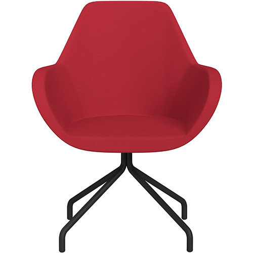 Fan 4 Legged Armchair Vivid Red Sprint Fabric Seat &Black Base with Universal Teflon Glides - Perfect Seating Solution for Breakout, Reception Areas &Boardroom Fan 4 Legged Armchair Vivid Red Sprint Fabric Seat &Black Base with Universal Teflon Glides - Perfect Seating Solution for Breakout, Reception Areas &Boardroom