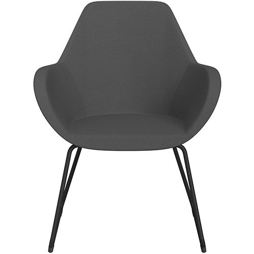 Fan Armchair with Cantilever Legs Dark Grey Evo Fabric Seat &Black Base with Felt Glides for Hard Floors - Perfect Seating Solution for Breakout, Reception Areas &Boardroom Fan Armchair with Cantilever Legs Dark Grey Evo Fabric Seat &Black Base with Felt Glides for Hard Floors - Perfect Seating Solution for Breakout, Reception Areas &Boardroom