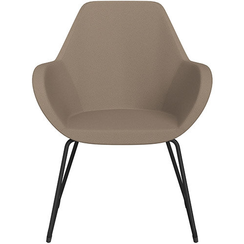 Fan Armchair with Cantilever Legs Beige Evo Fabric Seat &Black Base with Felt Glides for Hard Floors - Perfect Seating Solution for Breakout, Reception Areas &Boardroom Fan Armchair with Cantilever Legs Beige Evo Fabric Seat &Black Base with Felt Glides for Hard Floors - Perfect Seating Solution for Breakout, Reception Areas &Boardroom