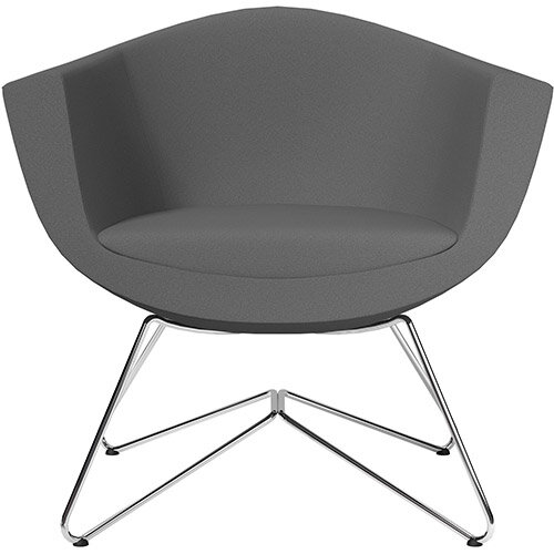 Sorriso Armchair with Wire Frame Grey Evo Fabric Seat & Chrome Base with Universal Teflon Glides - Perfect Seating Solution for Breakout, Reception Areas & Boardroom