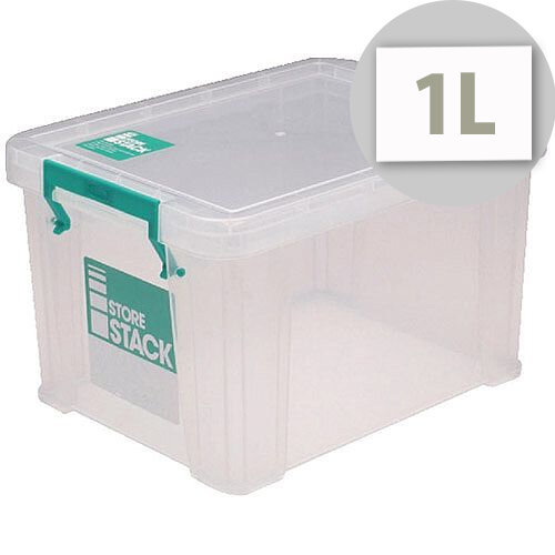 StoreStack Clear 1 Litre Storage Box W180 x D110 x H90mm RB00814 StoreStack Clear 1 Litre Storage Box W180 x D110 x H90mm RB00814