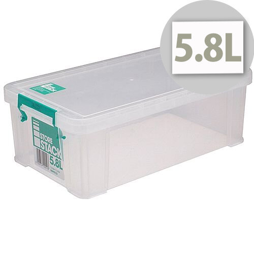 StoreStack 5.8 Litre Storage Box Clear W350xD190xH120mm RB90122 Hunt