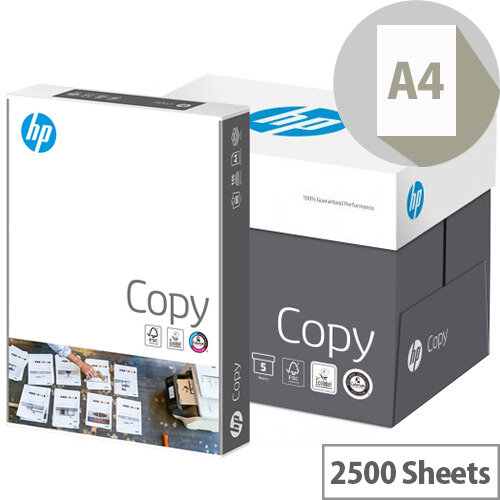 HP Hewlett Packard A4 80gsm White Copier Paper Box of 2500 Sheets 