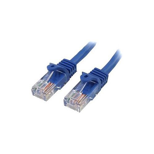 StarTech 1 ft Blue Cat5e Snagless RJ45 UTP Patch Cable 1ft Patch Cord Cat 5e 1 ft 1 x RJ-45 Male 1 x RJ-45 Male Blue RJ45PATCH1