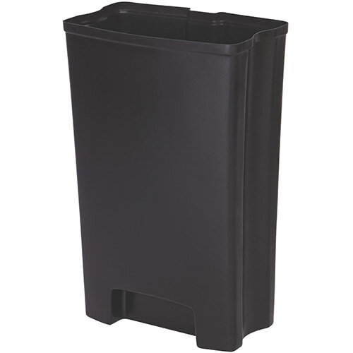 Rubbermaid Slim Jim 50 Litre Front Step Step-On Resin Waste Basket Rigid Liner Black