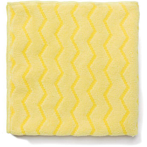 Rubbermaid HYGEN Microfiber Cloth With Zig-zag Scrubbing Strips Yellow