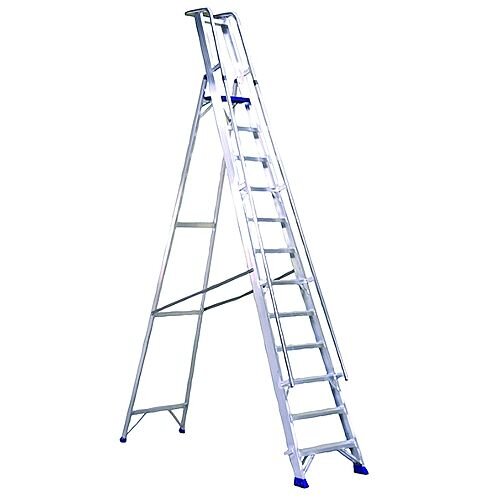 Aluminium 10 Steps Ladder Platform Height 2.3M Max Height 3.6M Capacity 150Kg 377860 Aluminium 10 Steps Ladder Platform Height 2.3M Max Height 3.6M Capacity 150Kg 377860