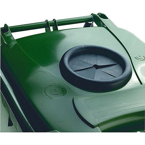 Wheelie Bin 140 Litre with Bottle Bank Aperture and Lid Lock Green 124559 Wheelie Bin 140 Litre with Bottle Bank Aperture and Lid Lock Green 124559