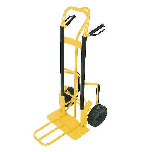 Hand Truck Steel/Polyurethane Yellow 250 kg Capacity Folding Foot-iron 388908