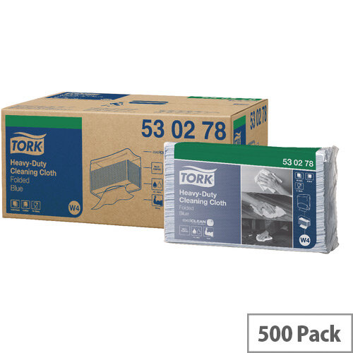 Tork Heavy Duty Cleaning Cloth W4 Refill 100 Sheets per Pack Blue Pack 5 (500 Clothes in total) 530278