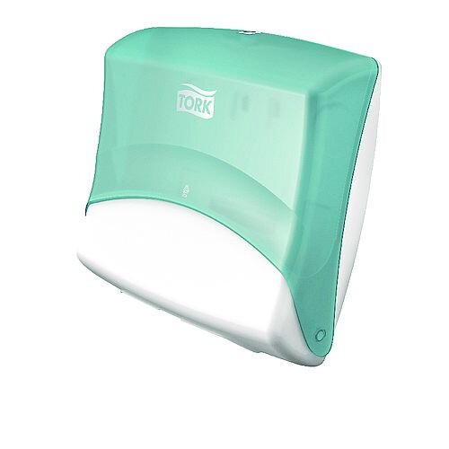 Tork Folded Wiper Cloth Dispenser W4 Turquoise and White 654000 Tork Folded Wiper Cloth Dispenser W4 Turquoise and White 654000