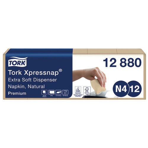 Tork Xpressnap Extra Soft Napkins Natural Pack of 1000 12880