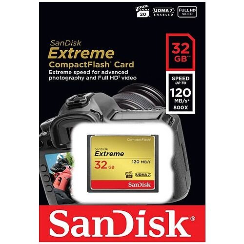 Sandisk Compact Flash CF Extreme 32GB 120MB/s UDMA7 Memory Card Sandisk Compact Flash CF Extreme 32GB 120MB/s UDMA7 Memory Card