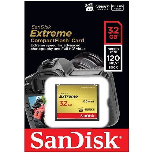 Sandisk Compact Flash CF Extreme 32GB 120MB/s UDMA7 Memory Card