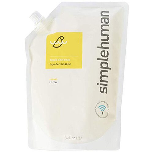 Simplehuman 1 Litre Dishwasher Liquid Refill Pouch, Lemon Scent - Biodegradable with No Harmful Ingredients CT1002EF