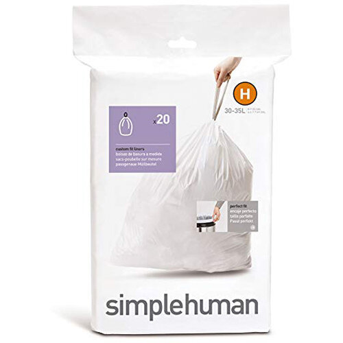 Simplehuman Custom Fit Bin Liners Code H 30-35L, Pack of 20 CW0168