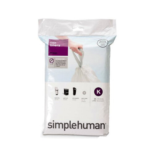 Simplehuman Custom Fit Bin Liners Code K 35-45L, Pack of 20 CW0171