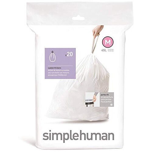 Simplehuman Custom Fit Bin Liners Code M 45L, Pack of 20 CW0173 Simplehuman Custom Fit Bin Liners Code M 45L, Pack of 20 CW0173
