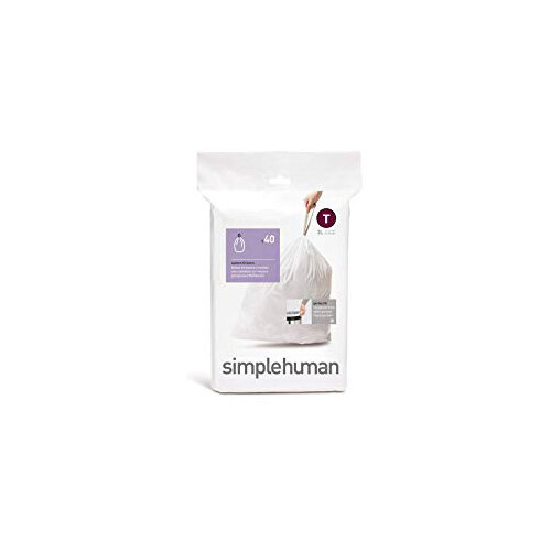 Simplehuman Custom Fit Bin Liners Code T 3L, Pack of 40 CW0216 Simplehuman Custom Fit Bin Liners Code T 3L, Pack of 40 CW0216