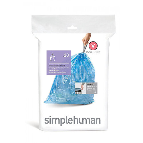 Simplehuman Custom Fit Bin Liners Code V 16-18L, Pack of 20 CW0298 Simplehuman Custom Fit Bin Liners Code V 16-18L, Pack of 20 CW0298