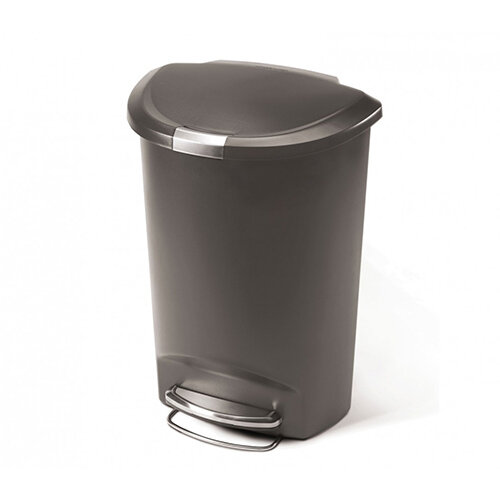 Simplehuman Semi-Round Plastic Bin 50L Pedal Operated Grey CW1357 Simplehuman Semi-Round Plastic Bin 50L Pedal Operated Grey CW1357