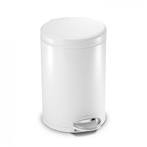 Simplehuman Round Bathroom Bin 3L Pedal Operated White Steel CW1856CB Simplehuman Round Bathroom Bin 3L Pedal Operated White Steel CW1856CB