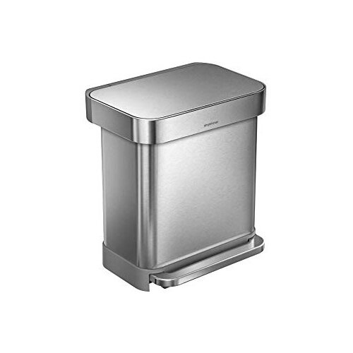 Simplehuman Rectangular Steel Bin 30L Pedal Operated Brushed Stainless Steel CW2028 Simplehuman Rectangular Steel Bin 30L Pedal Operated Brushed Stainless Steel CW2028
