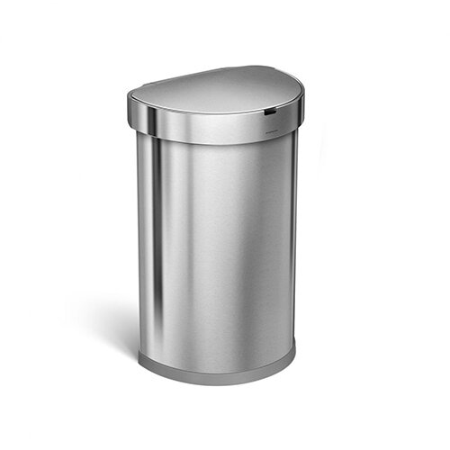 Simplehuman Semi-Round Sensor Bin 45L Brushed Stainless Steel for Use With 4 AA Batteries (Included) ST2009 Simplehuman Semi-Round Sensor Bin 45L Brushed Stainless Steel for Use With 4 AA Batteries (Included) ST2009