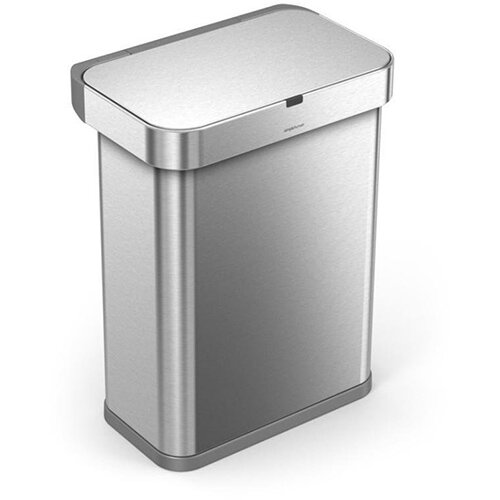 Simplehuman Rectangular Sensor Bin 58L With Voice &Motion Control Brushed Stainless Steel for Use With Power Adapter (Included) or 4 AA Batteries (Not Included) ST2022 Simplehuman Rectangular Sensor Bin 58L With Voice &Motion Control Brushed Stainless Steel for Use With Power Adapter (Included) or 4 AA Batteries (Not Included) ST2022