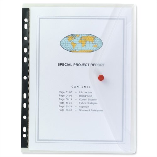 Snopake Punched Pocket Wallet Clear A4 200 Micron Pack 5