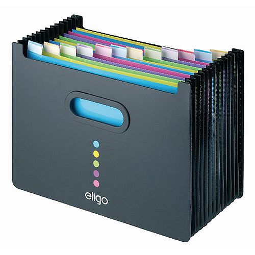 Snopake Eligo Desk Expander 13 Part Landscape Black. Made From Strong Polypropylene.