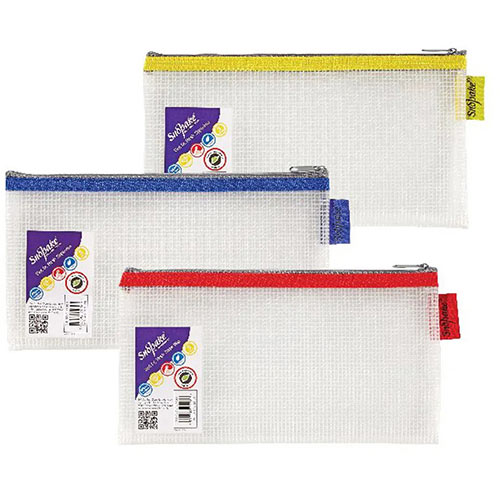 Snopake EVA Mesh Zippa-Bag 133 x 245mm Assorted Pack of 3 15817